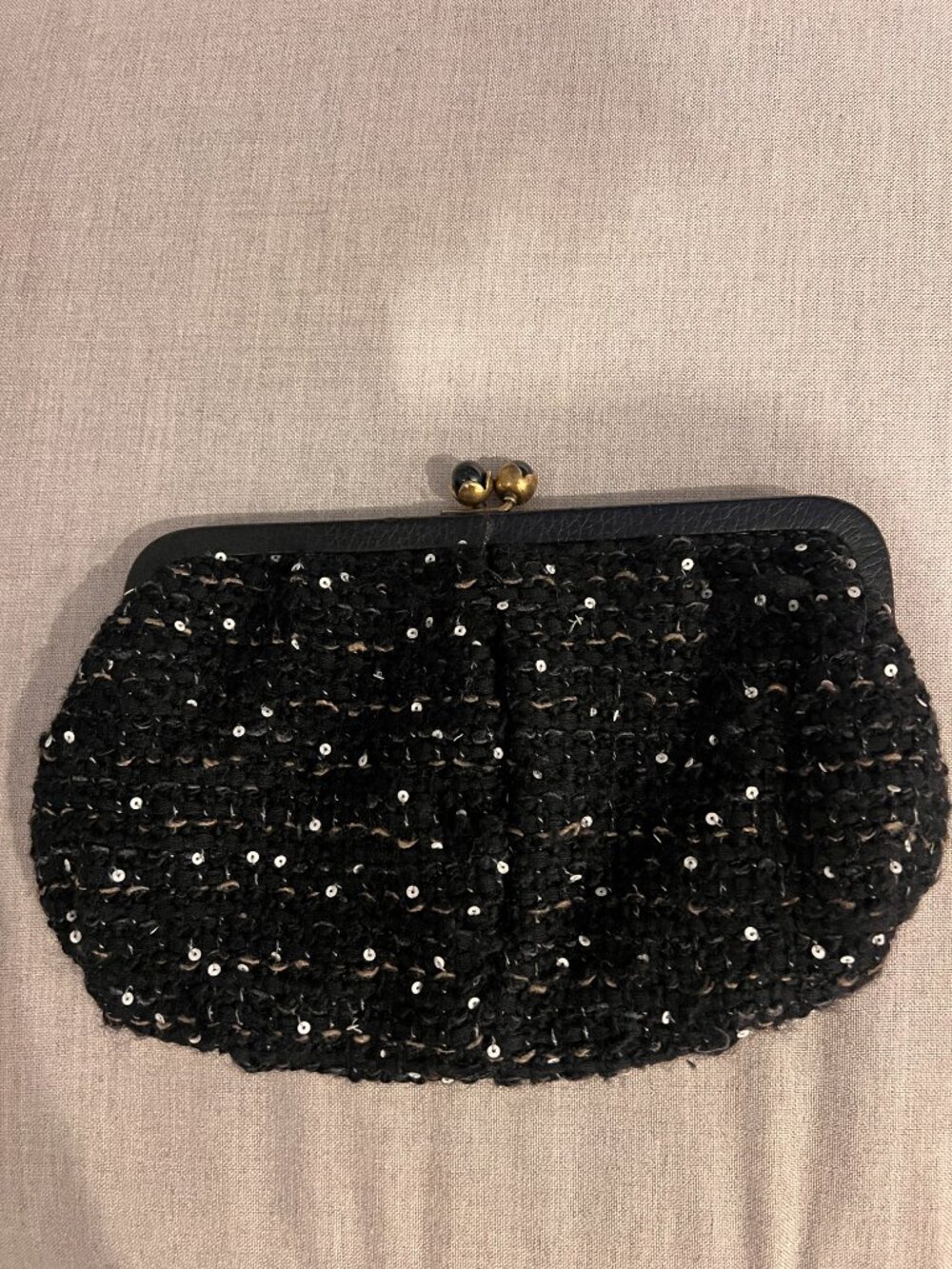 Jcrew black & white tweed clutch purse - Picture 4 of 6